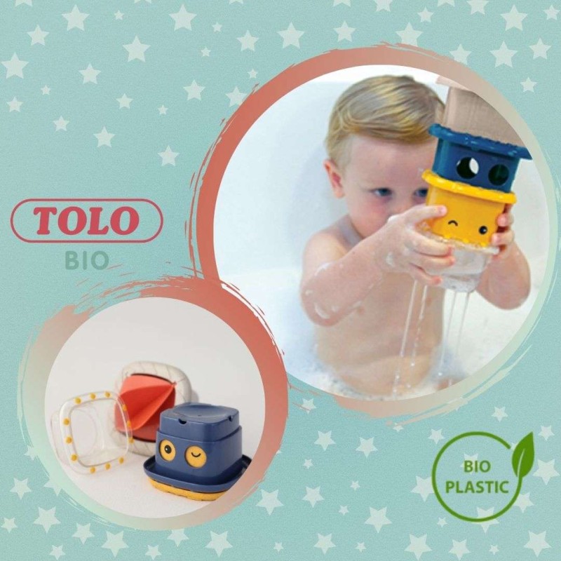 Παιχνίδι μπάνιου-στοιβαζόμενοι κύβοι από βιοδιασπώμενο πλαστικό