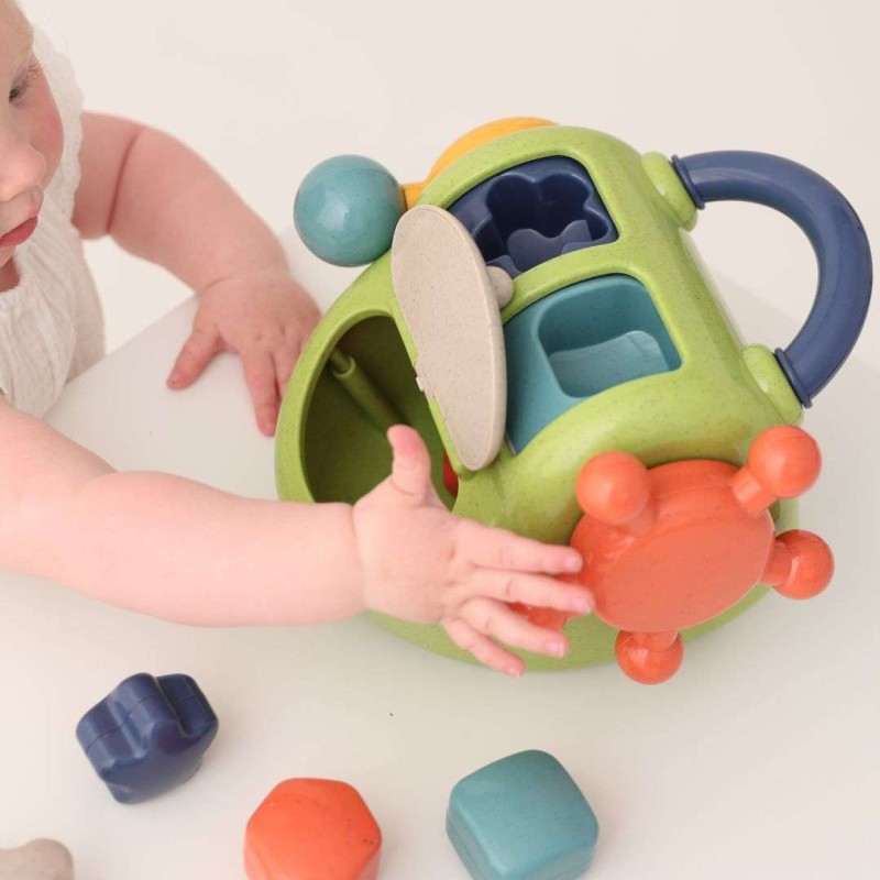 Παιχνίδι δραστηριοτήτων με σχήματα-κουδουνίστρες από βιοδιασπώμενο πλαστικό