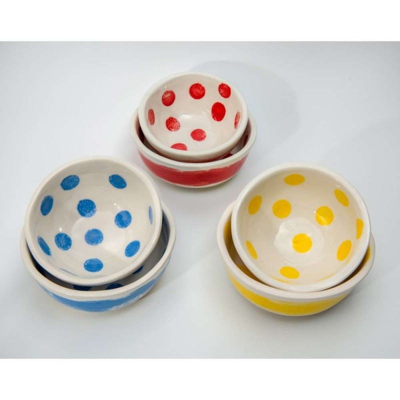 Κεραμικά μπολ μπλε πουά σετ 2
