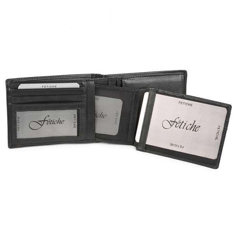 Δερμάτινο πορτοφόλι μαύρο