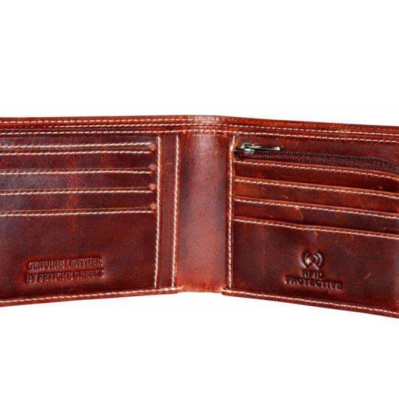 Δερμάτινο πορτοφόλι καφέ