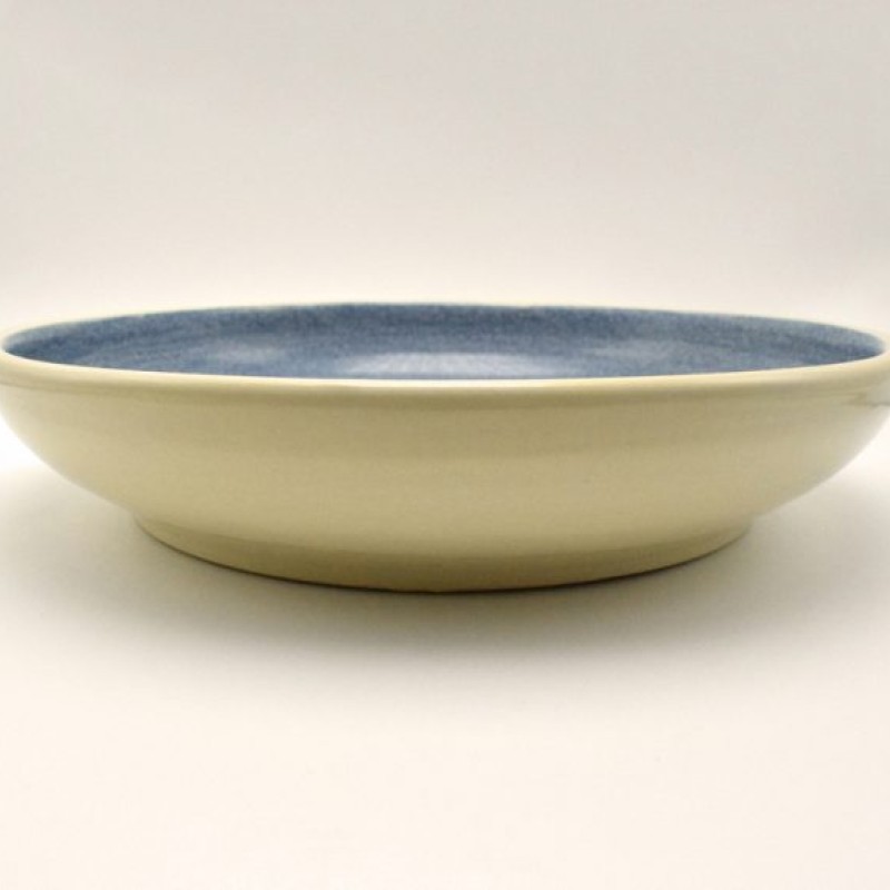 Μπολ λευκός πηλός με χταπόδι σε μπλε φόντο