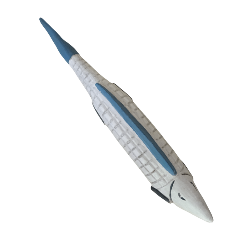 Κεραμικό λευκό ψάρι επιτοίχιο και επιτραπέζιο διακοσμητικό