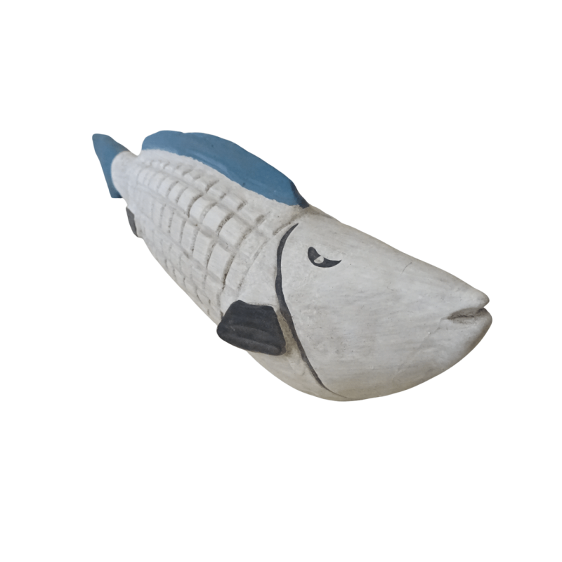 Κεραμικό λευκό ψάρι επιτοίχιο και επιτραπέζιο διακοσμητικό
