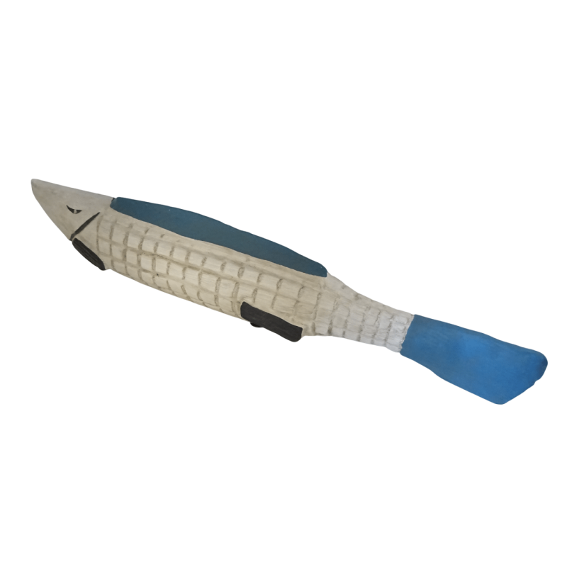 Κεραμικό λευκό ψάρι επιτοίχιο και επιτραπέζιο διακοσμητικό