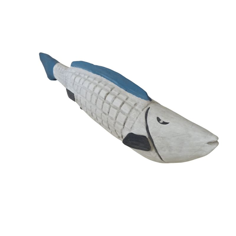 Κεραμικό λευκό ψάρι επιτοίχιο και επιτραπέζιο διακοσμητικό