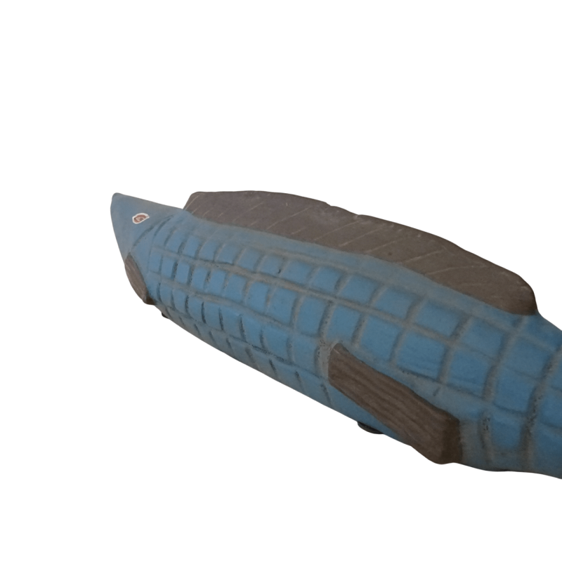 Κεραμικό μπλε ψάρι επιτοίχιο και επιτραπέζιο διακοσμητικό