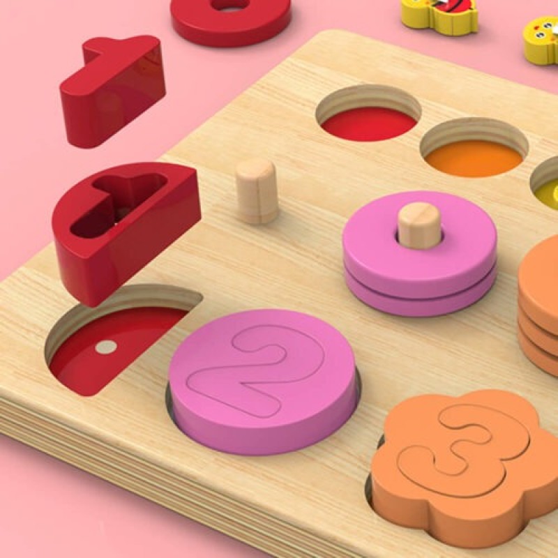 Εκπαιδευτικό ξύλινο παιχνίδι 4 σε 1