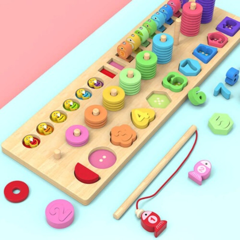 Εκπαιδευτικό ξύλινο παιχνίδι 4 σε 1