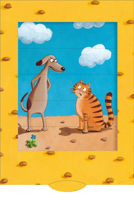 Ζωντανή κάρτα "Σαν τον σκύλο με την γάτα"